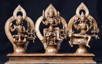 Three Lords  Brahma Vishnu, and Shiva  constitute the Hindu Trinity, or Trimurti. 