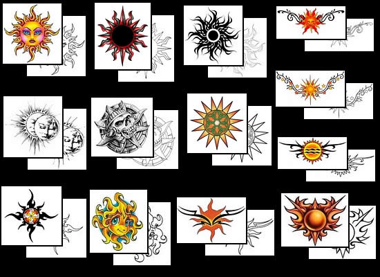 Sun tattoo design ideas