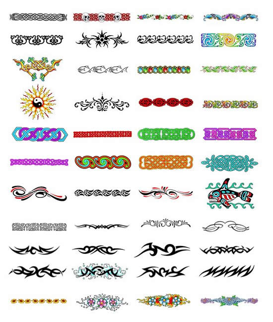 (4 pairs of arm band tattoos / anklet tattoos) armband tattoo designs from