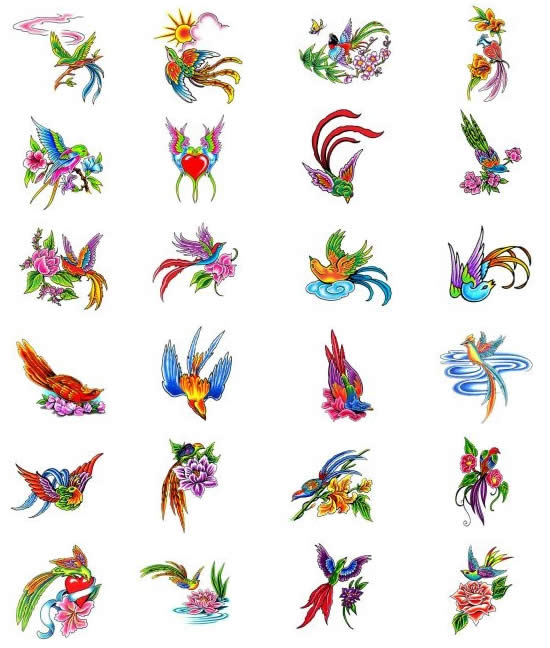 Rainbow Bird Tattoo