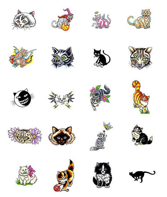 cat tattoo designs from Tattoo-Art.com
