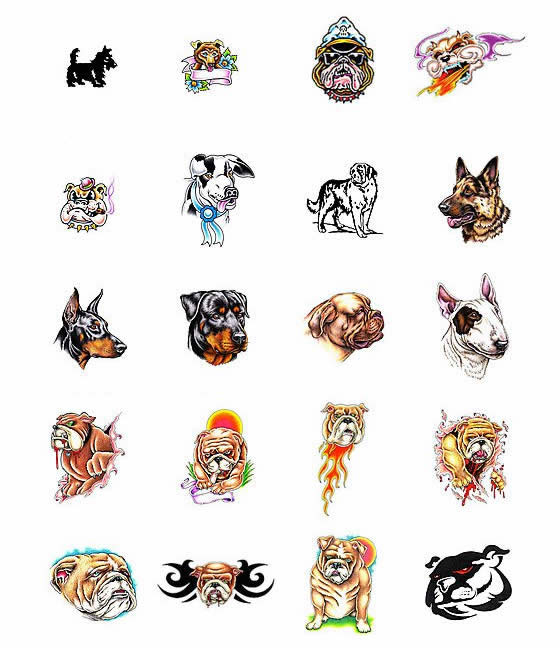 Dog tattoo design ideas from Tattoo-Art.com