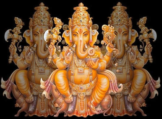 Ganesha, the zoomorphic deity with the head of an elephant and the body of a human