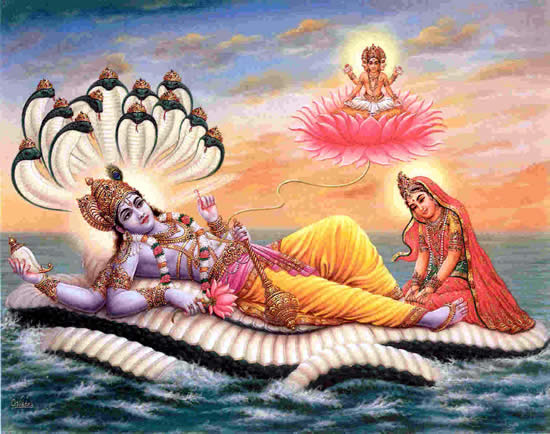 Lord Vishnu and consort Lakshmi