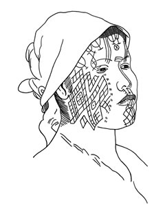Tattooed Pilagá woman, 1920.