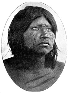 Toba woman with facial tattooing, 1900.