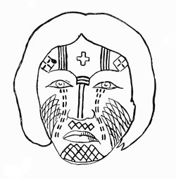 Facial tattooing of Toba woman