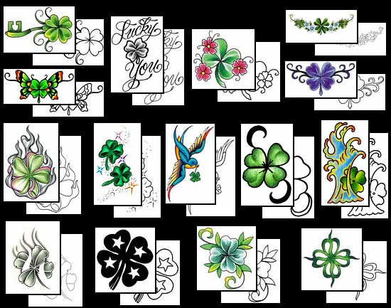 Four leaf clover tattoo design ideas