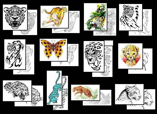 Leopards as tattoo designs and symbols