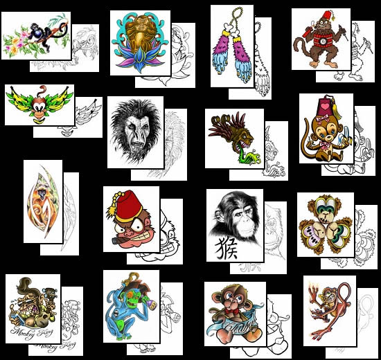 Get your Monkey tattoo design ideas here!