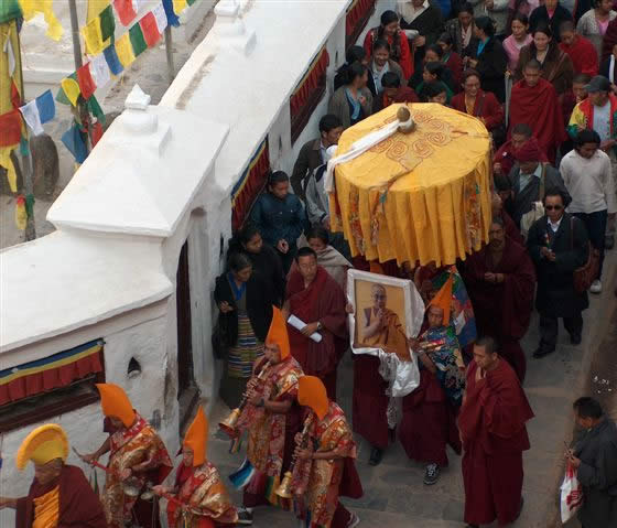 Parasol used to protect the image of the Dalai Lama