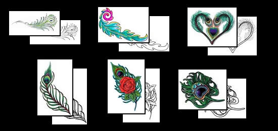 Peacock feathers as tattoo designs and symbols