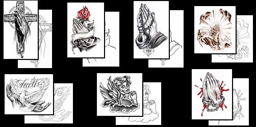 Check out these great praying hands tattoo design ideas