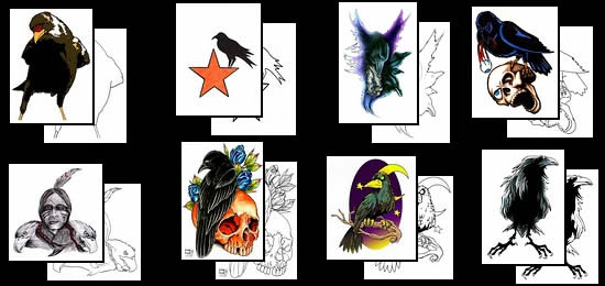 Buy your Crow tattoo design ideas here!
