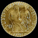French 20 franc gold coin image