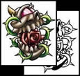 Rose with thorns tattoo design ideas