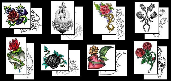 Get your Rose & Thorns tattoo design ideas here!