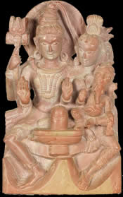 Shiva family with linga