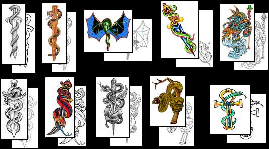 Staff of Asclepius tattoo design ideas