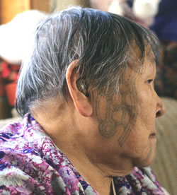 St. Lawrence Island Yupik woman with facial tattoos. Photograph © 1997 Lars Krutak.