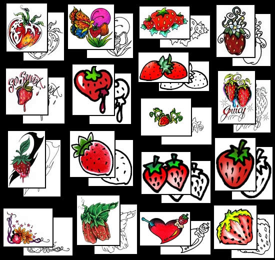 Strawberry tattoo design ideas