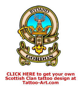 Gordon Clan badge tattoos