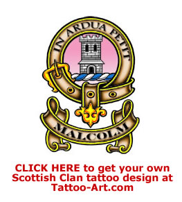 Malcolm Clan badge tattoos