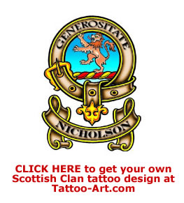 Nicholson Clan badge tattoos