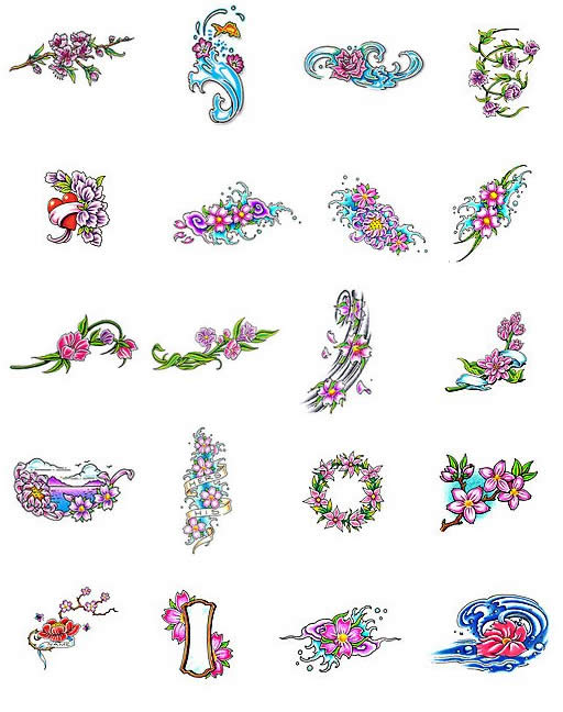 Cherry blossom tattoo designs from Tattoo-Art.com