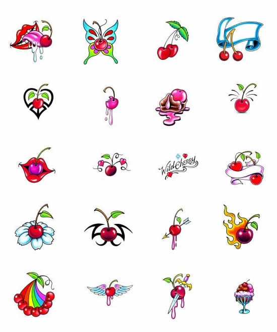 Cherry tattoo designs from Tattoo-Art.com