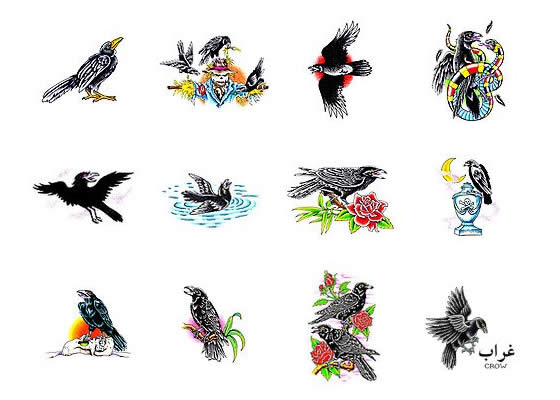 Crow tattoo designs from Tattoo-Art.com