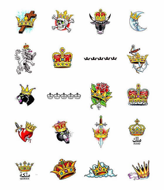 GENERIC 1 Pc Imperial Crown Tattoo Stickers Temporary Tattoos : Amazon.in