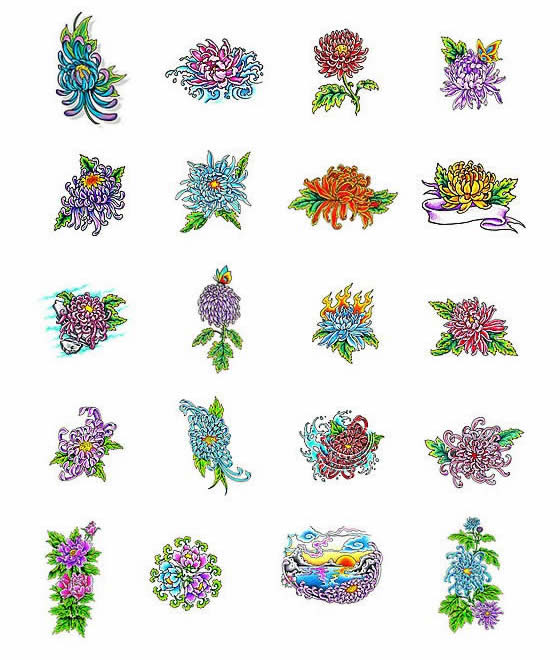 Chrysanthemum tattoo designs from Tattoo-Art.com