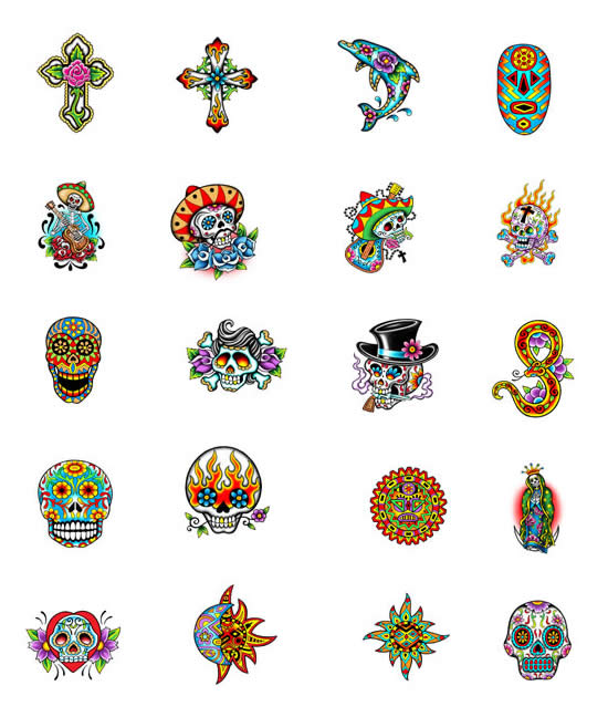 Day of the Dead tattoo design ideas from Tattoo-Art.com