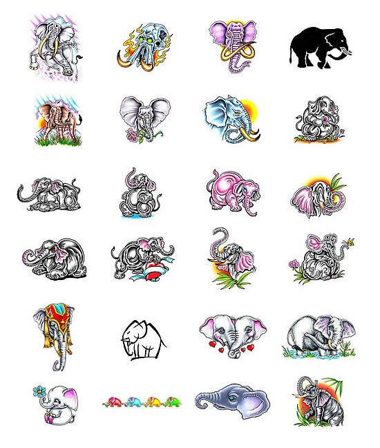 elephant tattoo designs from Tattoo-Art.com