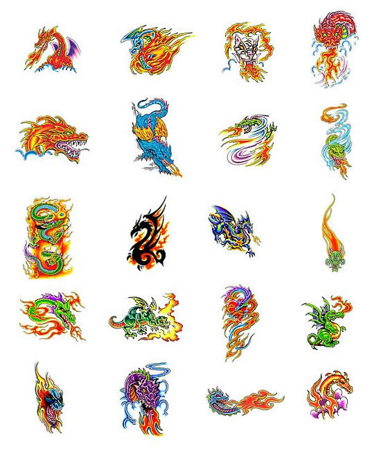 Fire Dragon tattoo designs from Tattoo-Art.com
