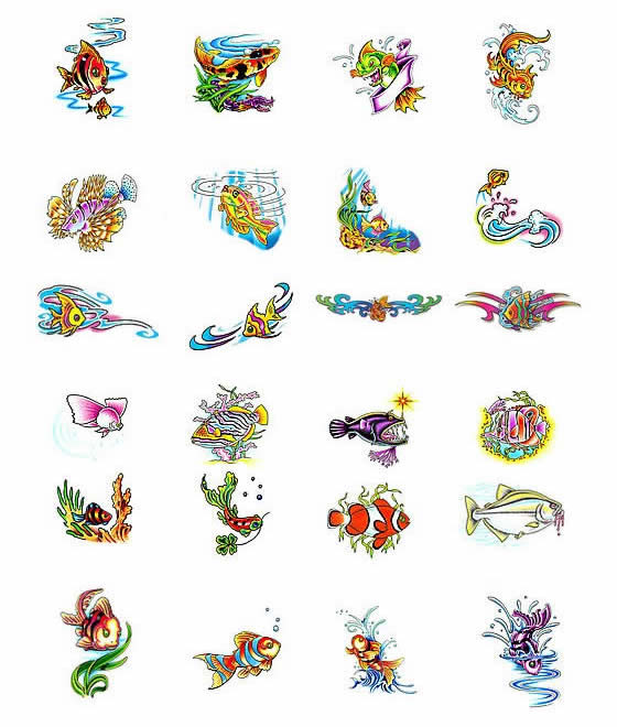 Fish tattoo designs from Tattoo-Art.com