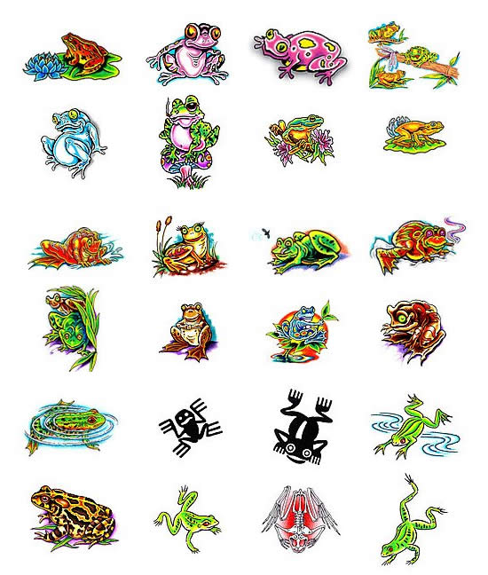 Frog tattoo designs from Tattoo-Art.com