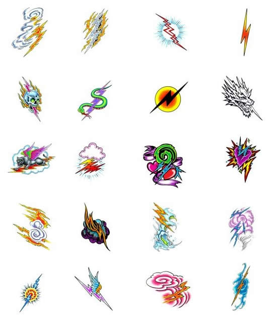 lightning tattoo designs from Tattoo-Art.com