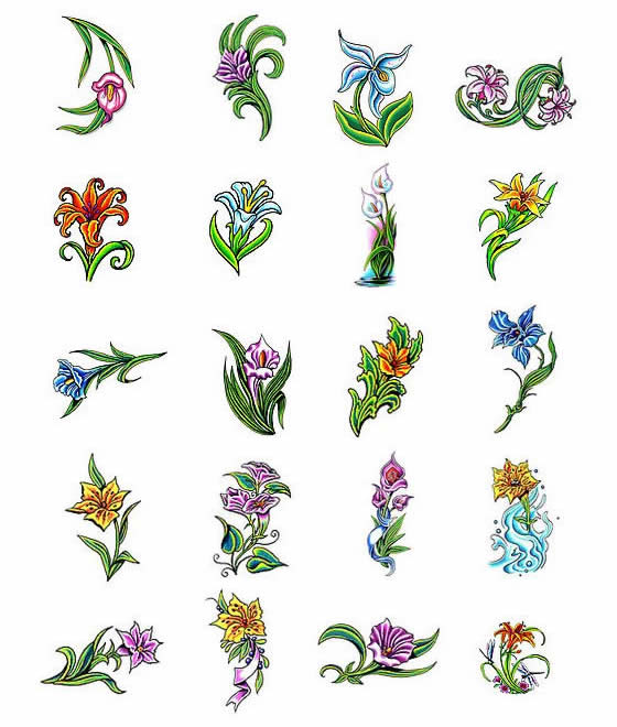 Lilly flower tattoo designs from Tattoo-Art.com