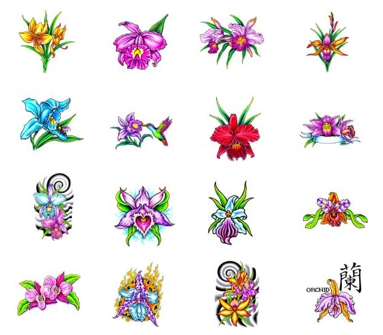 Orchid tattoo designs from Tattoo-Art.com