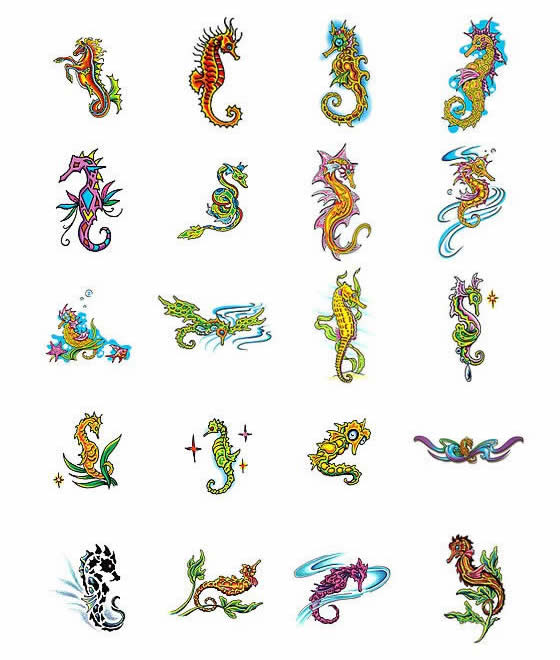 Seahorse tattoo design ideas from Tattoo-Art.com