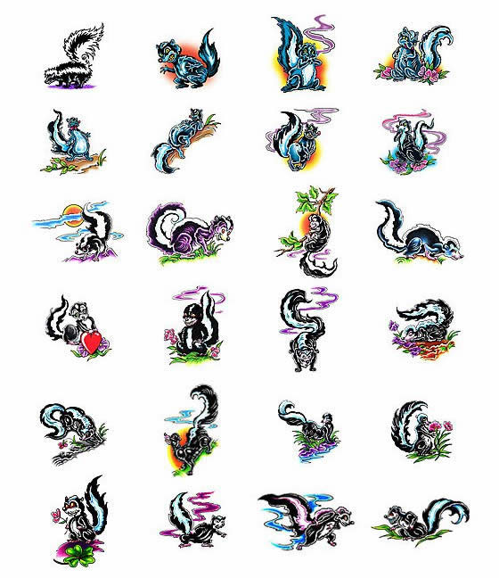 Skunk tattoo design ideas from Tattoo-Art.com