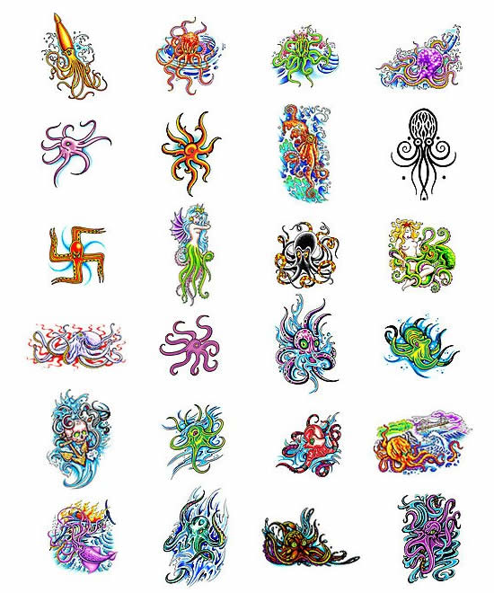 Squid tattoo designs from Tattoo-Art.com