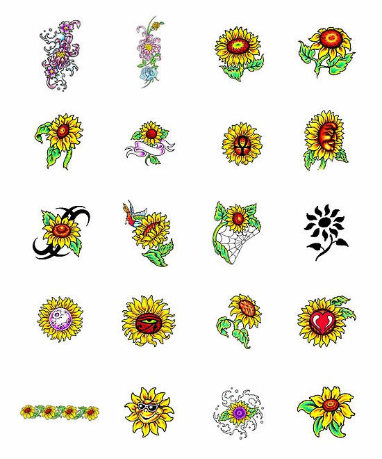 Sunflower tattoo design ideas from Tattoo-Art.com