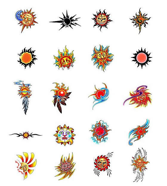 Sun tattoo design ideas from Tattoo-Art.com