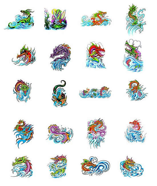 Water Dragon tattoo designs from Tattoo-Art.com