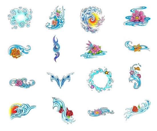Water tattoo designs from Tattoo-Art.com