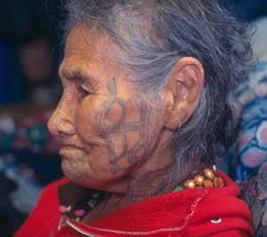 Qayaghhaq, one of the last completely tattooed St. Lawrence Island Yupiget woman