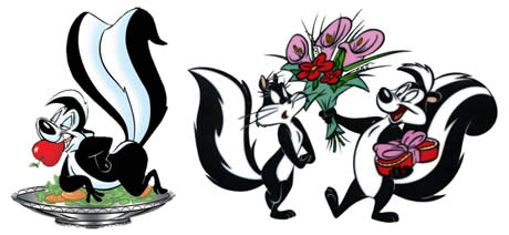 Waner Brothers cartoon skunk Pepe le Pew